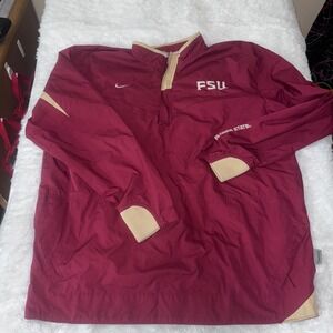 Nike FSU Florida State Seminoles Pullover Jacket Maroon Mens Large